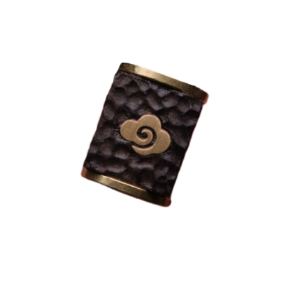 古法金配件天然沉香木镶嵌祥云云纹隔珠散珠圆珠子DIY文玩配饰