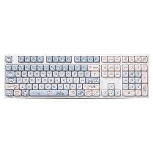 漫步猫YG108三模无线蓝牙有线机械键盘女生办公静音麻将音可爱RGB
