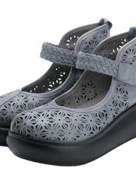 原创手工花朵魔术女真民族凉鞋