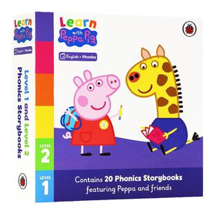 小猪佩奇自然拼读绘本20册盒装 英文原版 Learn with Peppa Pig English Phonics 小猪佩奇L1-L2分级阅读性格习惯养成儿童英语启蒙