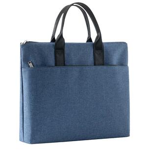 杰利5229大容量双层简约加厚帆布手提公文袋a4办公拉链防水资料袋会议袋支持定制logo个性公司设计包