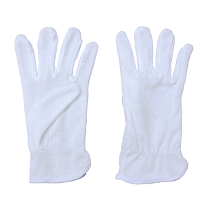 白手套礼仪棉毛防滑文玩珠宝作业劳保开车薄款全棉布加厚工作手套