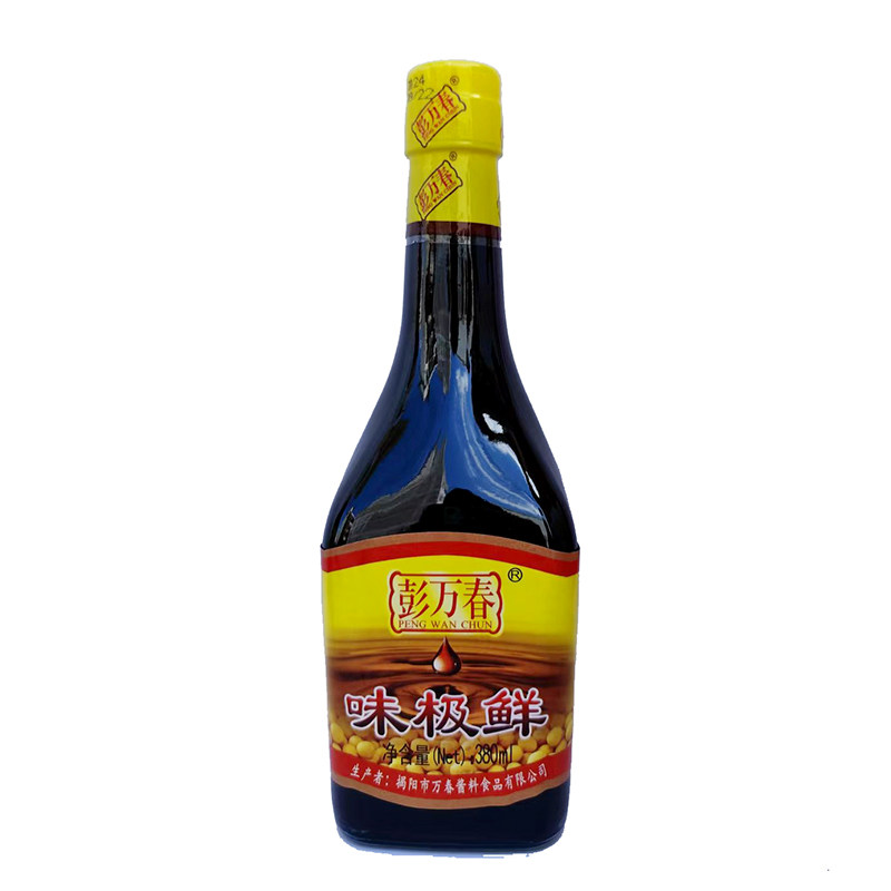 6瓶包邮 彭万春味极鲜酱油380ml*6支玻璃瓶装 传统酿造酱油