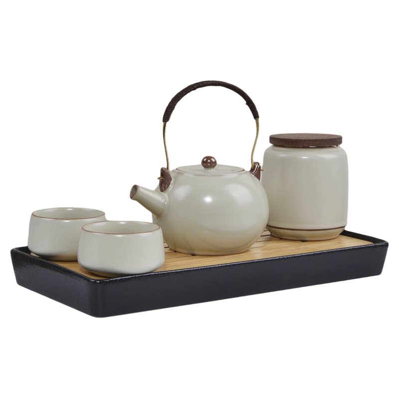 汝窑泡茶壶茶杯提梁壶陶瓷茶盘