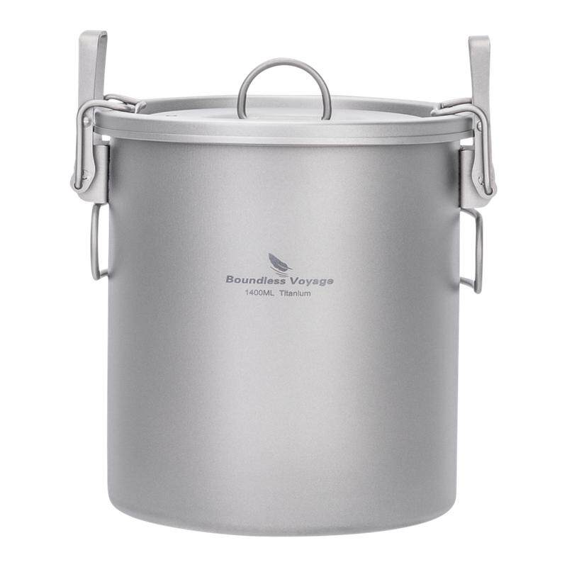 必唯纯钛户外微压锅煮饭神器便携式露营锅具旅行自驾蒸饭锅1.4L
