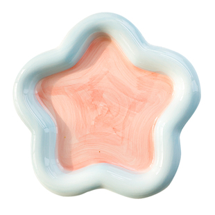 猫碗碟子宠物陶瓷盘韩式小熊花朵狗碗盘子装主粮罐头零食碟狗食盘