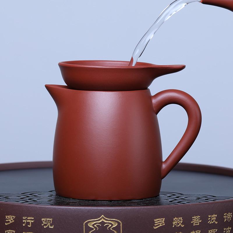 宜兴紫砂公道杯茶漏茶滤大红袍茶分茶器功夫海茶具大手工套装过滤
