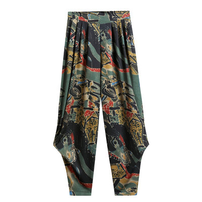 袖影宽松松紧腰显瘦长裤灯笼裤