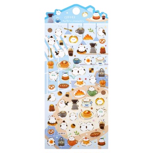 可爱小动物平面烫金贴纸山雀企鹅小猫咪卡通防水手帐贴画水杯装饰