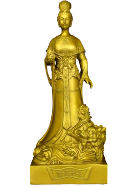 黄铜女娲娘娘摆件客厅装饰品站像