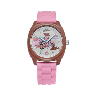 迪士尼疯狂动物城尼克狐手表女学生粉色石英表防水夜光考试专用