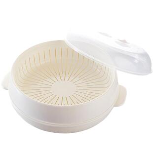 龙士达圆形双耳微波炉蒸笼专用碗家用大号塑料饭盒微波炉专用器皿