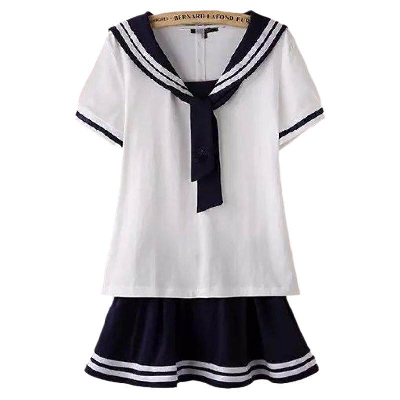 日系加大码胖mm300斤夏季学大码套装