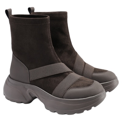 fed复古短靴冬季新款女靴瘦瘦靴弹力袜靴厚底时装靴S0911-ZCA366