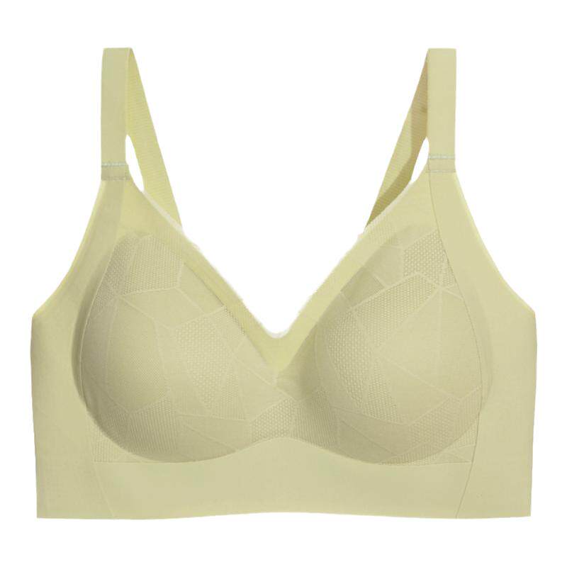 熳洁儿无钢圈蕾丝内衣天然乳胶舒适无痕薄款文胸上托防下垂胸罩