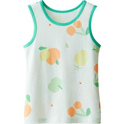 红豆儿童纯棉网眼背心男童女童春夏新款无袖上衣宝宝打底内衣轻薄