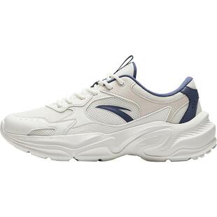 安踏革网拼接舒适休闲鞋男冬季轻便厚底潮流时尚运动鞋子通勤男鞋