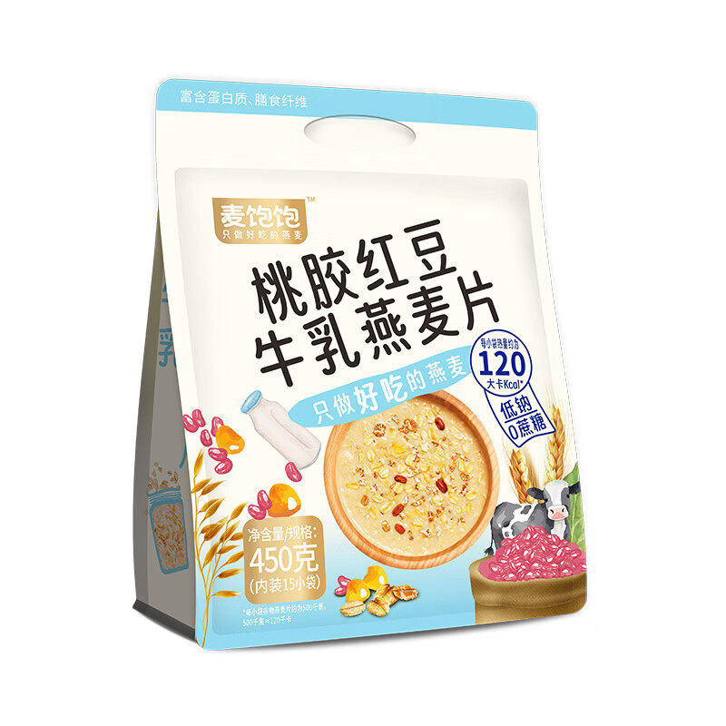 智仁桃胶红豆牛乳燕麦片0蔗糖