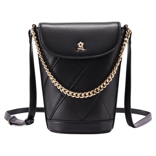 梦特娇女包链条单肩包水桶包小众2025新款羊皮休闲百搭手机斜挎包