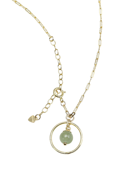 原创天然和田玉水晶女圆环项链