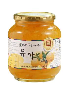全南韩国进口蜂蜜柚子茶1kg大容量0脂秋冬冲饮冷热皆宜可做果酱