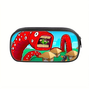 动漫风我的世界抽象火车学生笔袋儿童文具盒收纳袋铅笔袋耐脏抗摔