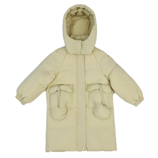 儿童羽绒服女童中长款冬装2025新款冬季加厚白鸭绒女孩子洋气外套