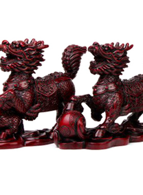 一对客厅卧室麒麟摆件摆设