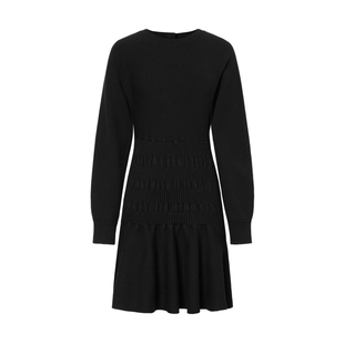 商场同款 摩萨克复古宫廷风奢华法式气质针织黑裙毛衫连衣裙女