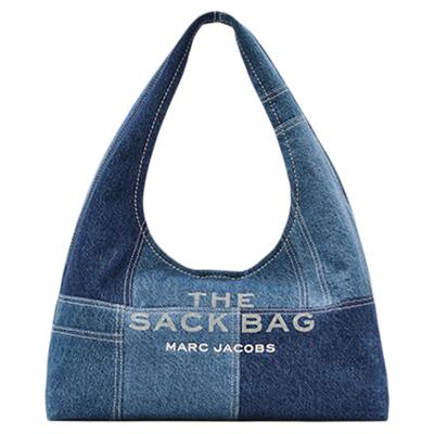 【折扣】MARC JACOBS/莫杰 SACK 中号丹宁牛仔拼接单肩hobo包