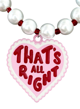 RTZHANG甜妹粉色爱心珍珠项链女