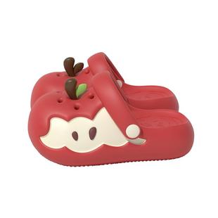 苹果洞洞鞋女夏季儿童亲子款凉鞋eva防滑外穿包头防撞凉拖鞋居家