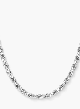 麻绳锁链钛钢男士款潮牌百搭项链美式男生男款锁骨链嘻哈痞帅链子