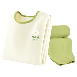 棉致儿童秋衣秋裤女童睡衣新款a类纯棉保暖内衣套装女大童家居服