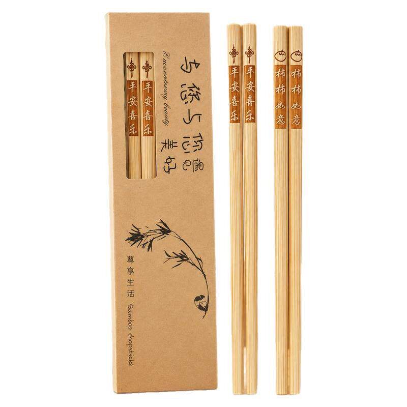 天然楠竹筷子家用实木防滑高档抗菌防霉耐高温加长火锅筷子油炸快