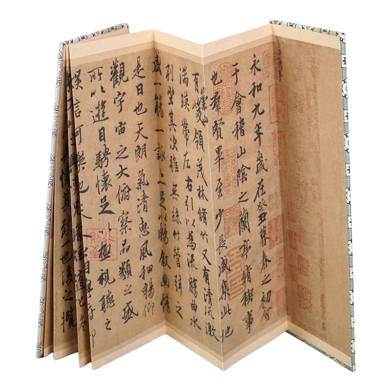 【折页】王羲之：兰亭序 原大高清原帖经典行书法毛笔字帖 经折装碑帖复刻神龙本真韵