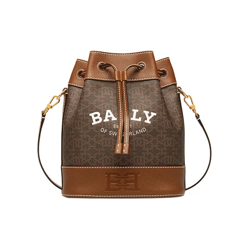 【自营】Bally/巴利时尚女士水桶包老花斜挎包女包单肩包6239007