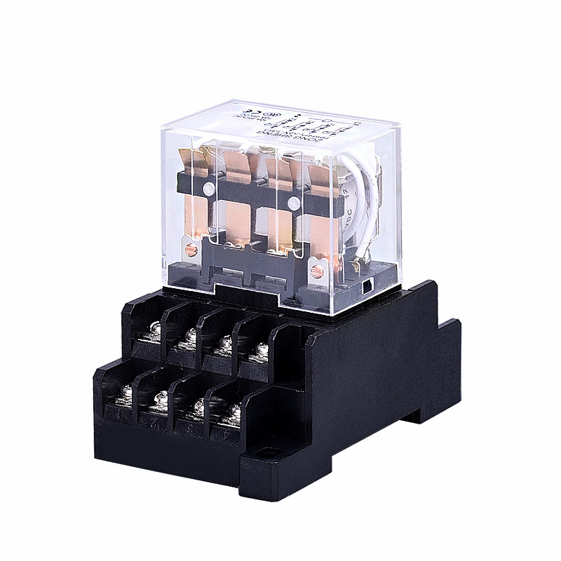 小型电磁中间继电器HH64P四开四闭LY4NJ交直流12V24V220V带灯14脚