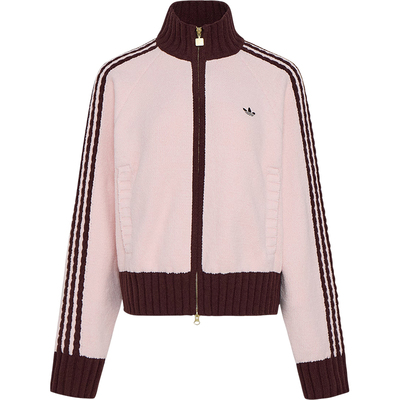 Adidas/阿迪达斯正品三叶草女士针织复古宽松三条纹外套KV8867