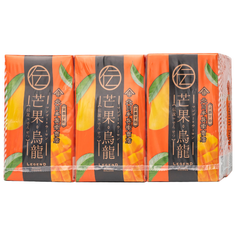 香港进口北川半兵卫商店香印芒果乌龙茶250ml*6盒港版饮料