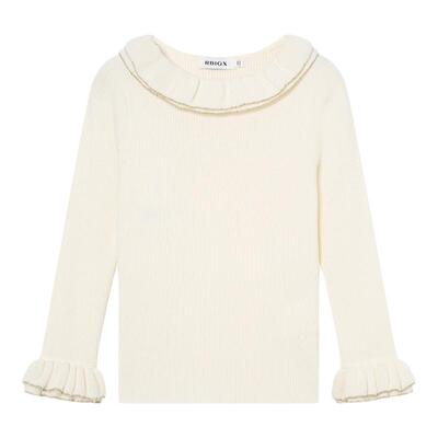 RBIGX瑞比克荷叶领撞色羊毛衫