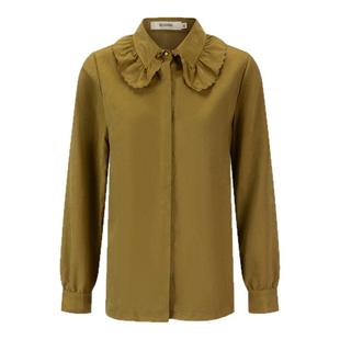 DTLANDO冬季女装精致优雅花边衬衣长袖复古款设计师品牌衬衫外套