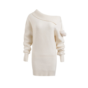 JELLOJELLO2024秋冬新款羊毛保暖针织连衣裙