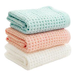 uchino内野毛巾全棉奶油华夫格面巾柔软吸水洗脸毛巾单条装