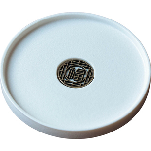 创意陶瓷圆形禅意茶杯托茶垫茶杯垫隔热茶托家用功夫茶具茶道配件