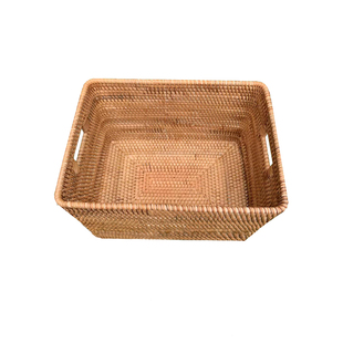 越南藤编收纳筐编织框衣物储物箱草编篮子零食玩具真藤整理箱定制