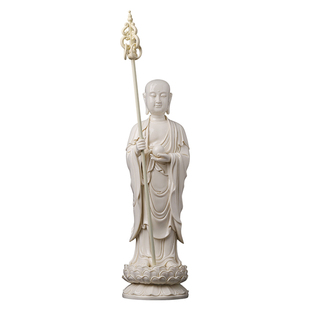 戴玉堂《地藏菩萨 仿古瓷》省级大师周金田地藏王锡杖像陶瓷摆件