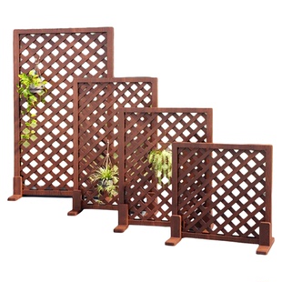 防腐木栅栏网格花园围栏篱笆围墙装饰户外爬藤架花架庭院阳台隔断