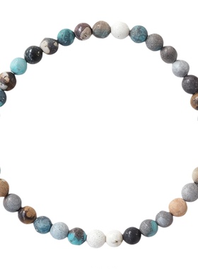 原矿绿松石天然彩色圆珠手串