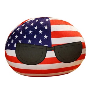 国家球抱枕玩偶毛绒玩具波兰球中国球睡觉公仔生日礼物儿童男便宜